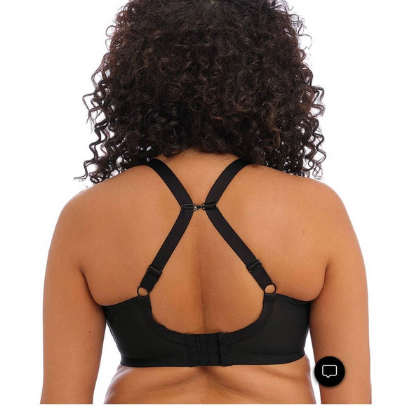 Elomi Energise Full Figure Underwire Sport Bra, Size 40E, US 40DDD, Black - Picture 3 of 7